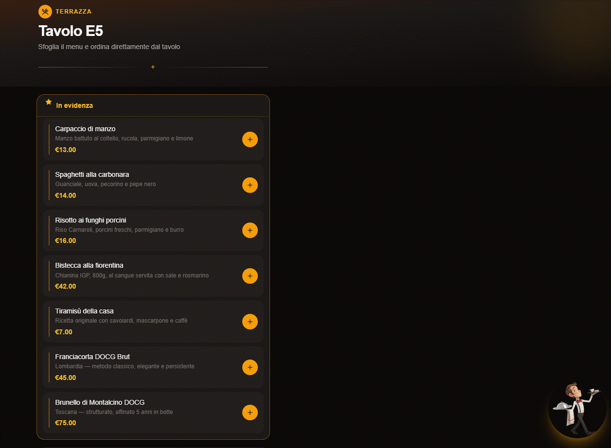 Menu QR al tavolo